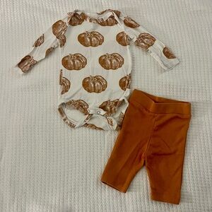 Kate Quinn Pumpkin Onesie and Pant Set